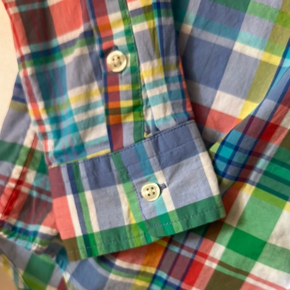 Ralph Lauren Blue and Red Casual Button Down Shirt